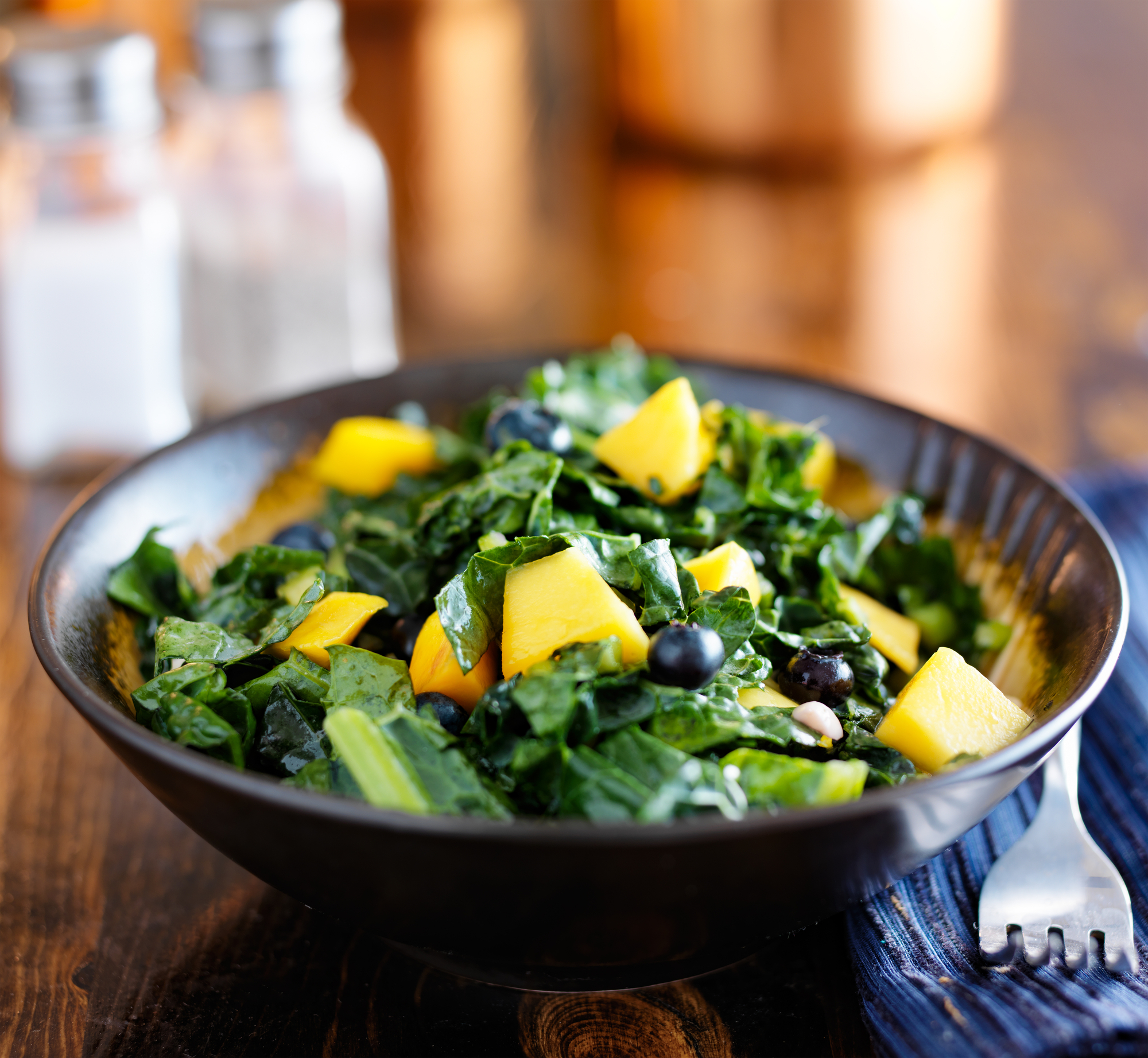 Reverse Your Fatty Liver Blueberry Mango Kale Salad